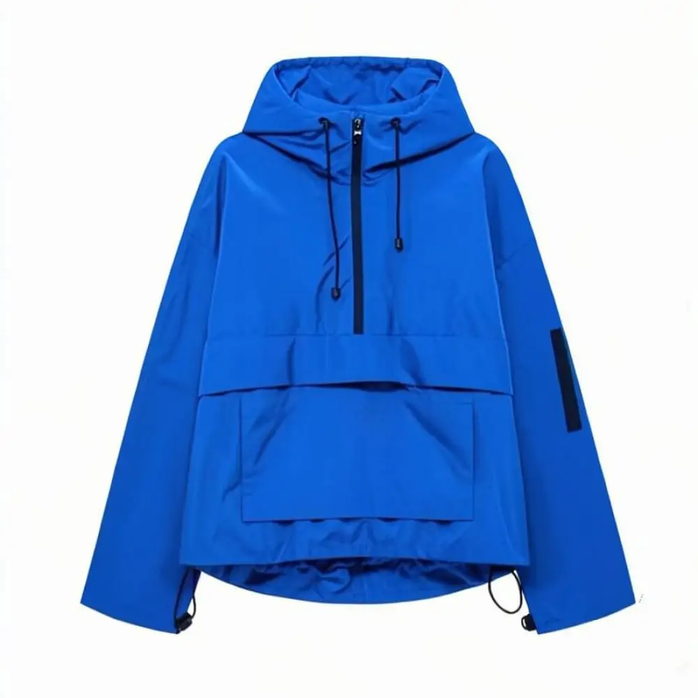 Women Waterproof Hooded Utility Jacket Outdoor Windbreaker Summer Casual Loose Functional Technical Streetwear Apparel