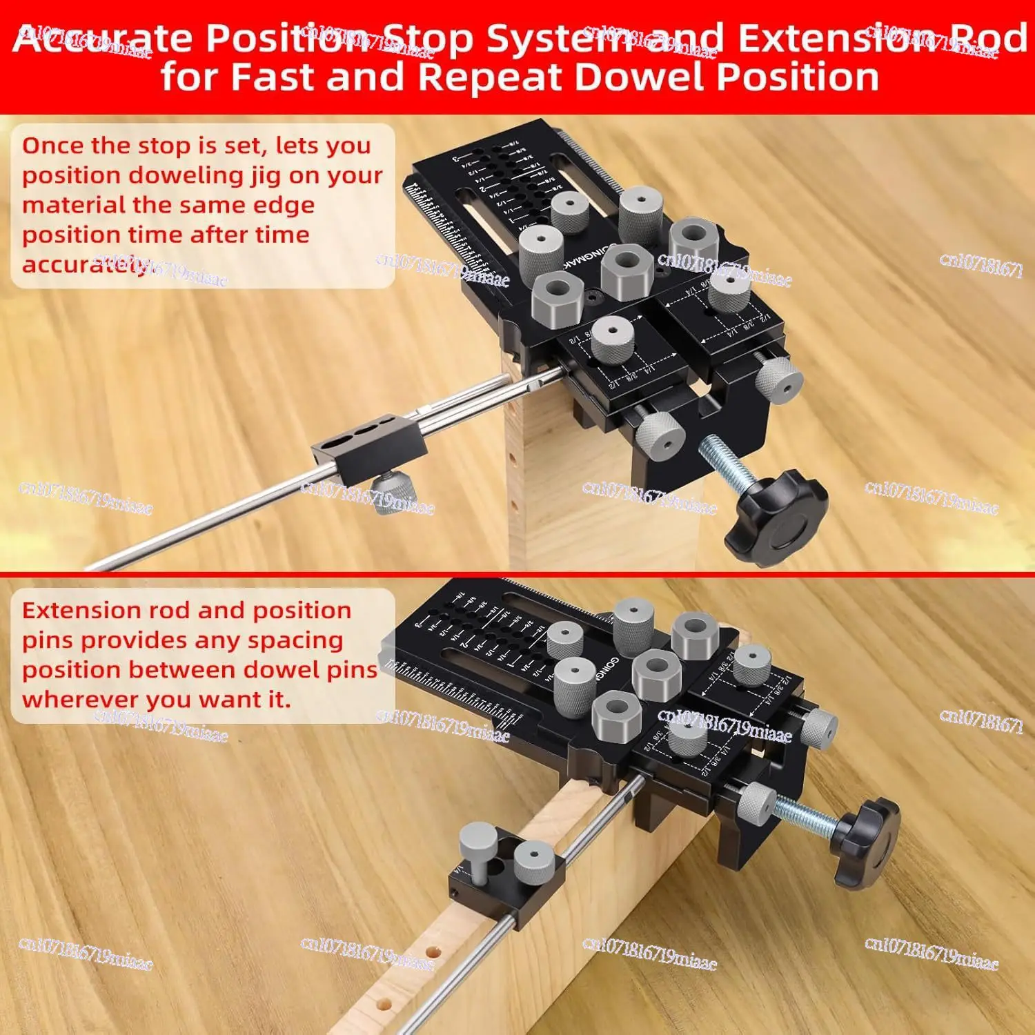 طقم مشبك دبوس مع محدد سريع ومشبك، ثقب دبوس قابل للتعديل