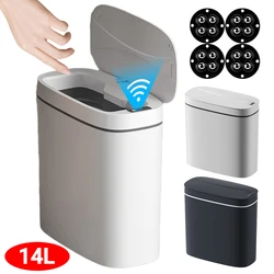 14L Smart Sensor Trash Can for Kitchen Toilet Waterproof Narrow Seam Automatic Trash Bin Wastebasket Touchless Rubbish Garbage