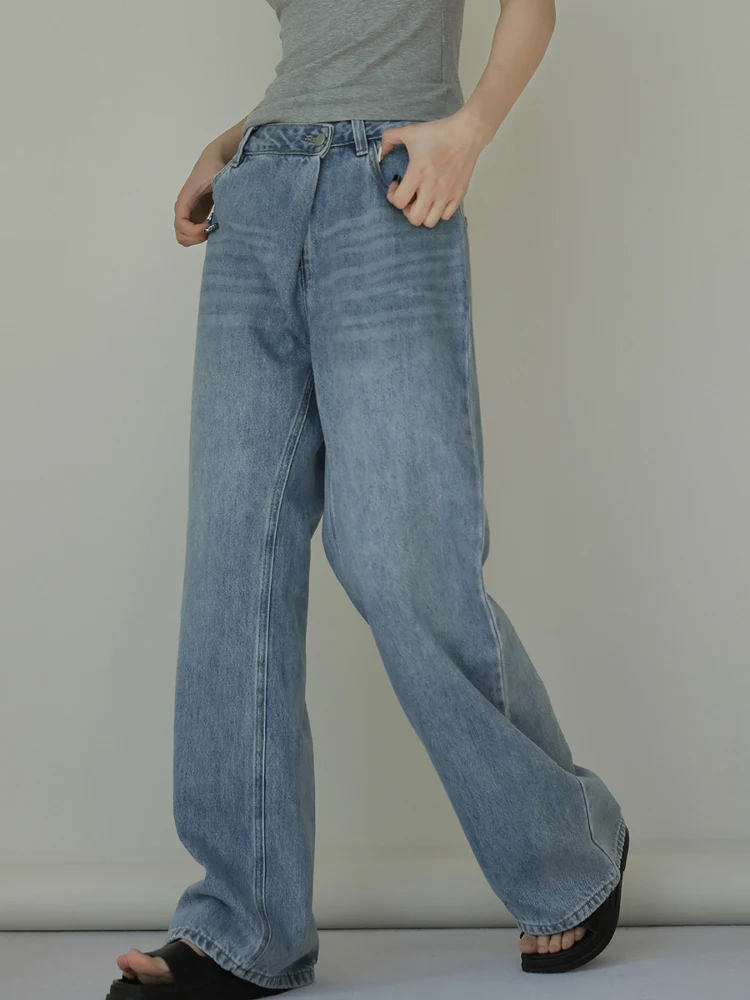 

Джинсы Jolan 2025: Новинка Весны, Американский Стиль, Широкие Штанины, Асимметричная Талия, Винтажные, С Высокой Талией, Длинные Брюки, Для Повседневной Носки, Модель P777