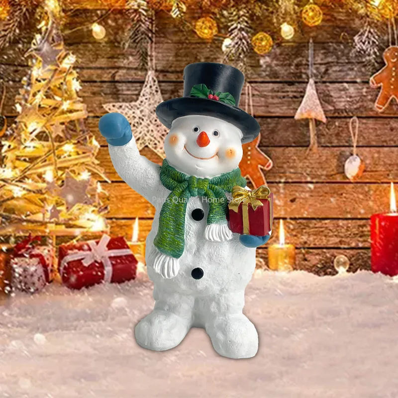 

Desktop Figurines Winter Decor Sculpture Ornament for Home Snowman Figurines Christmas Cute Christmas Statue Resin