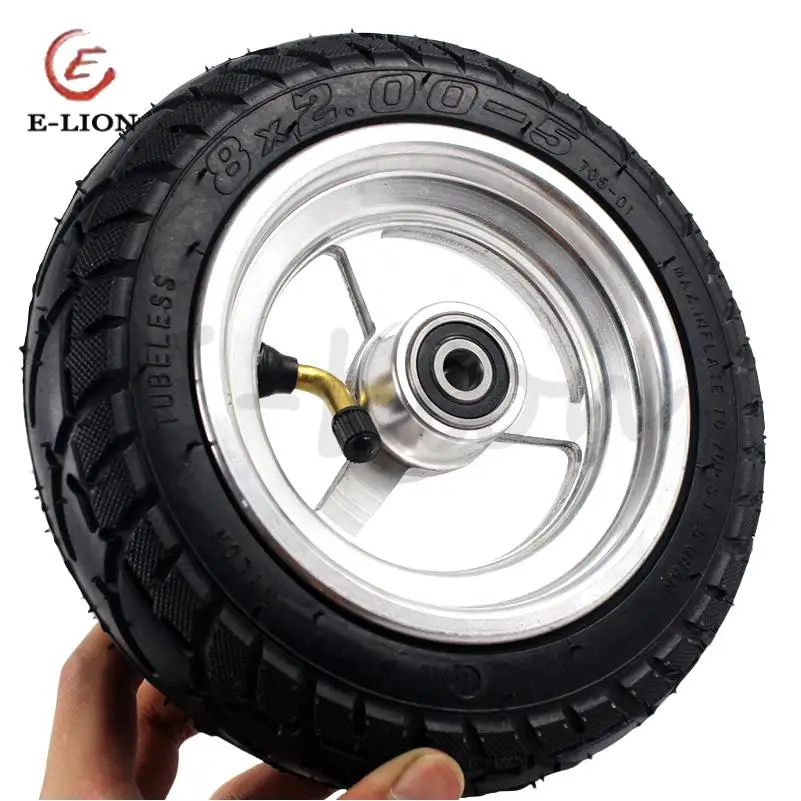 

NEW 8x2.00-5 inch tire M10 non-slip tubeless tires parts of electric bike motorcycle with pneumatic nylon wheel and alloy hub