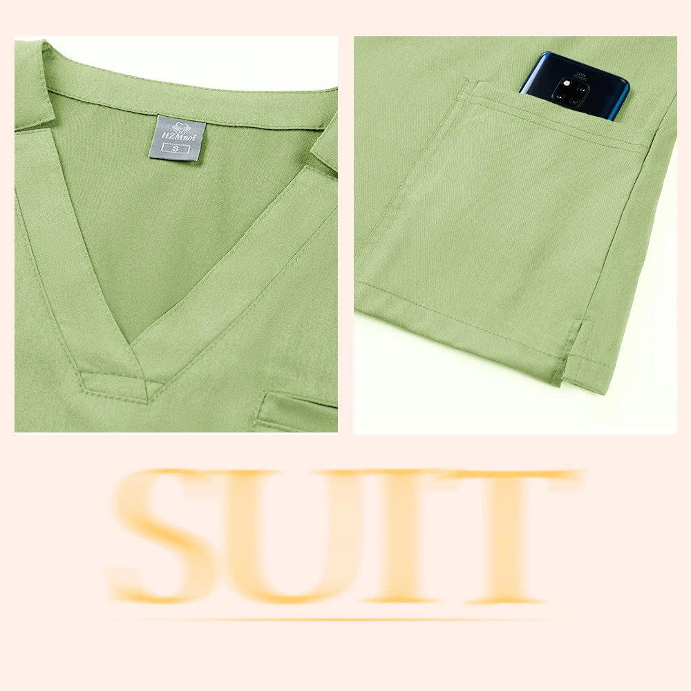 2025年卸売ナースユニフォームVネックトップジョガーパンツスクラブセット手術着歯科医看護スーツ病院医師服