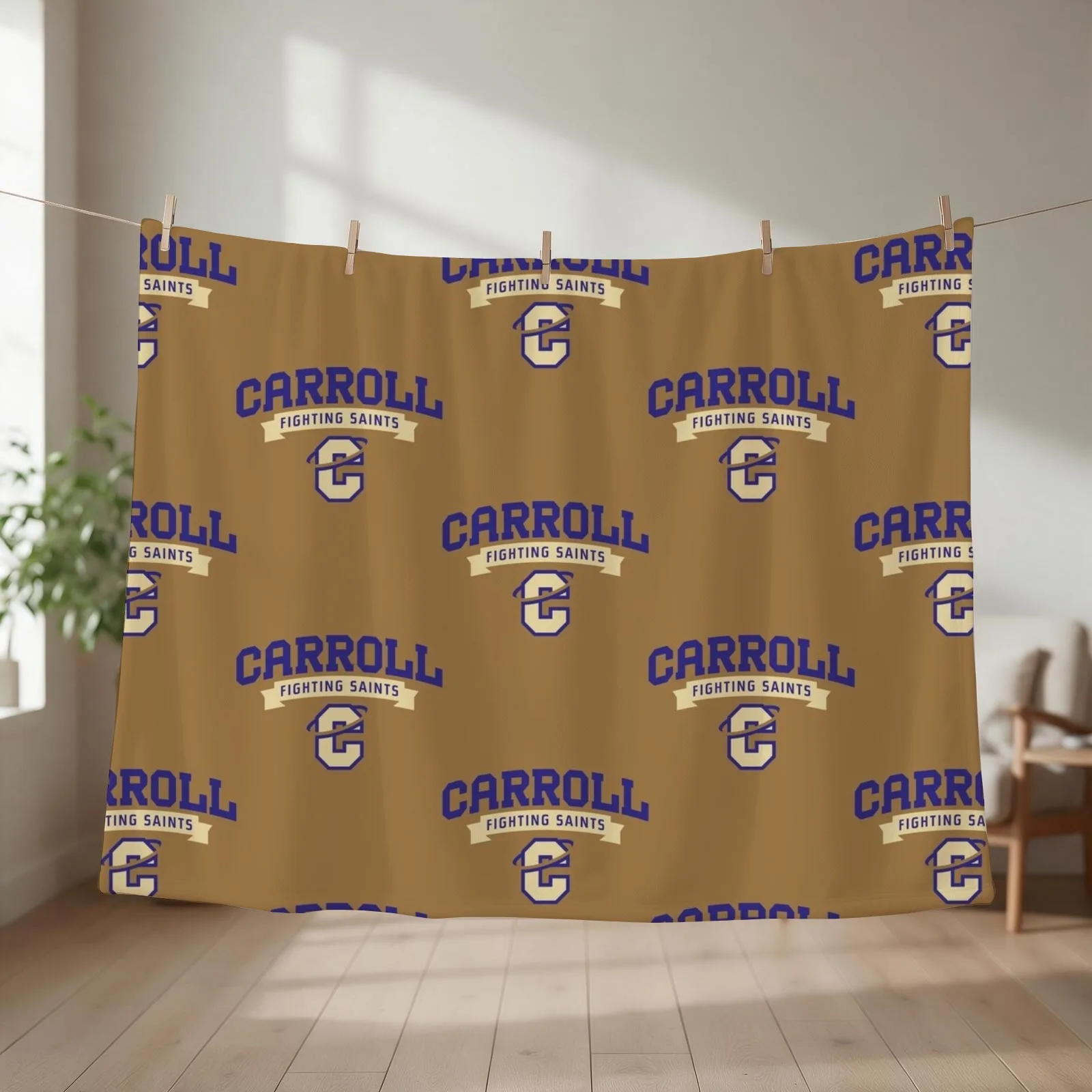Carroll Fighting Saints Throw Blanket Fashion Sofas Soft Personalized Gift Decorative Sofa Blankets