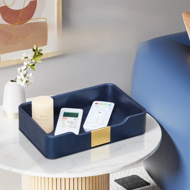 Leather Tray Decorative Trays Rectangular Vanity Keys Storage Tray Accessory Organizer Trays Home Organization