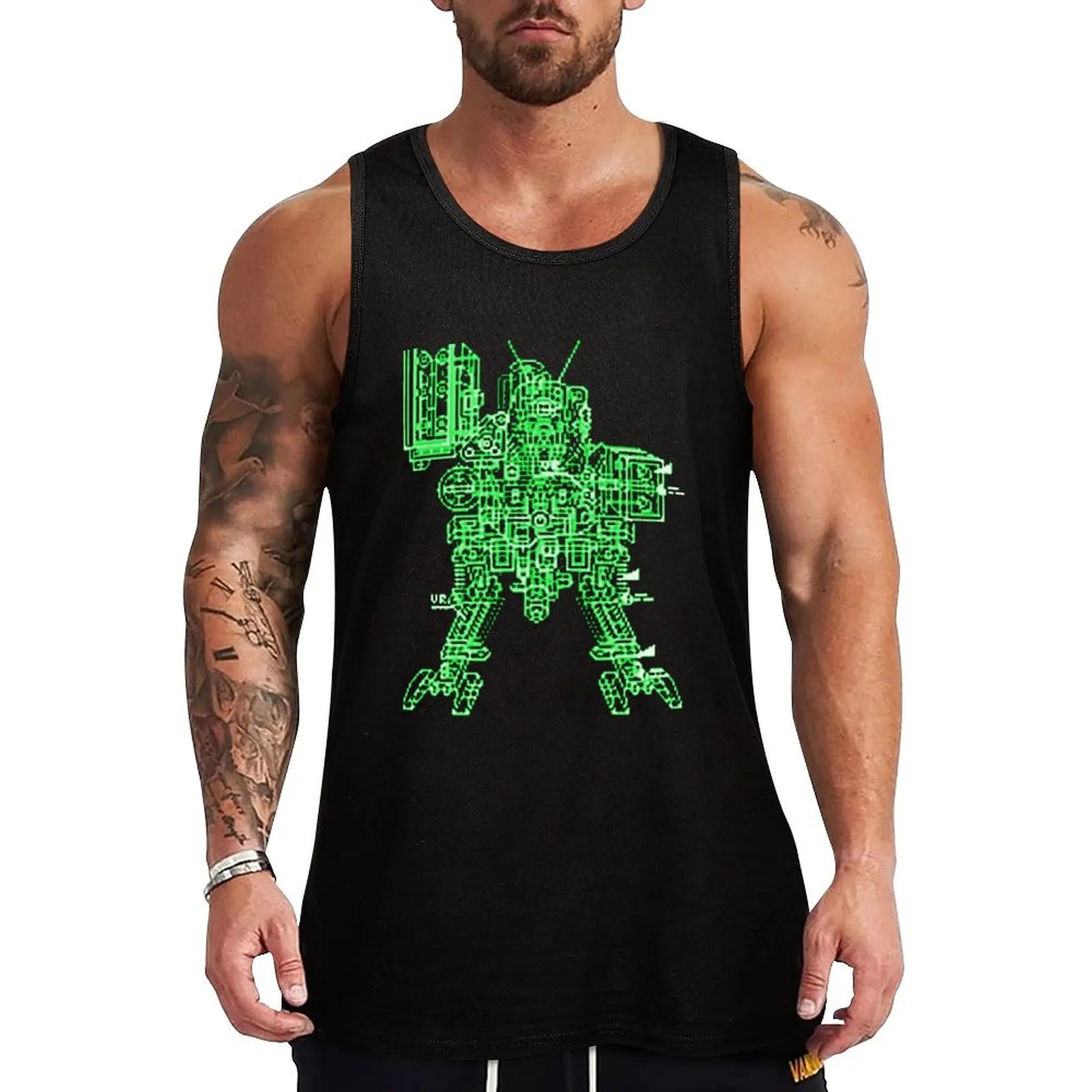 

Metal Gear D Schematic Tank Top plain t-shirt Men's summer clothes men clothes summer Men's tops
