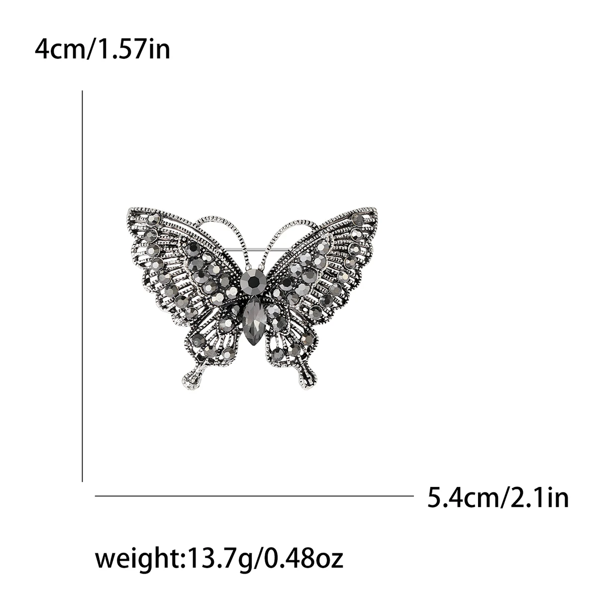 Beaut&Berry Popular Rhinestone Butterfly Brooches 5-color Beautiful Insect Pins for Women Casual Accessories Gifts