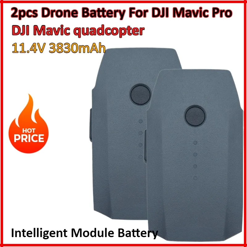 

2pcs 11.4V 3830mAh Drone Battery For DJI Mavic Pro Platinum FPV Quadcopter RC Drone 3S Intelligent Spare Flight LiPo Battery