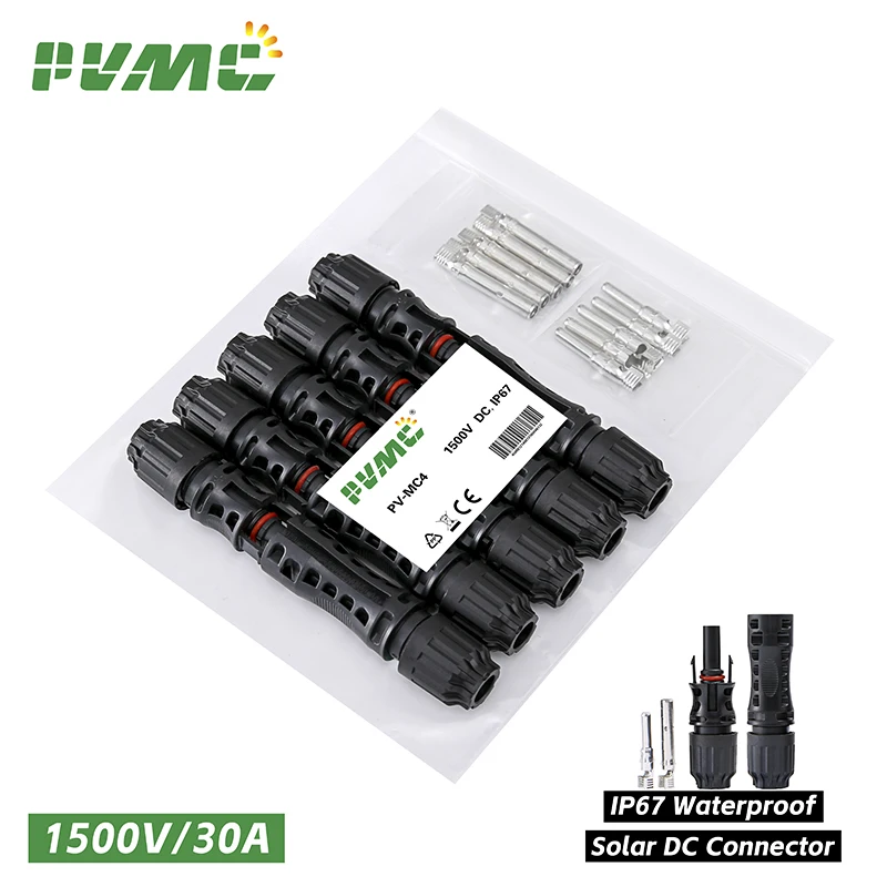 DC Solar Connector 1000V30A Solar Panel  Stecker Connectors Kit for  Cable 2.5/4/6mm2 1500V/45A