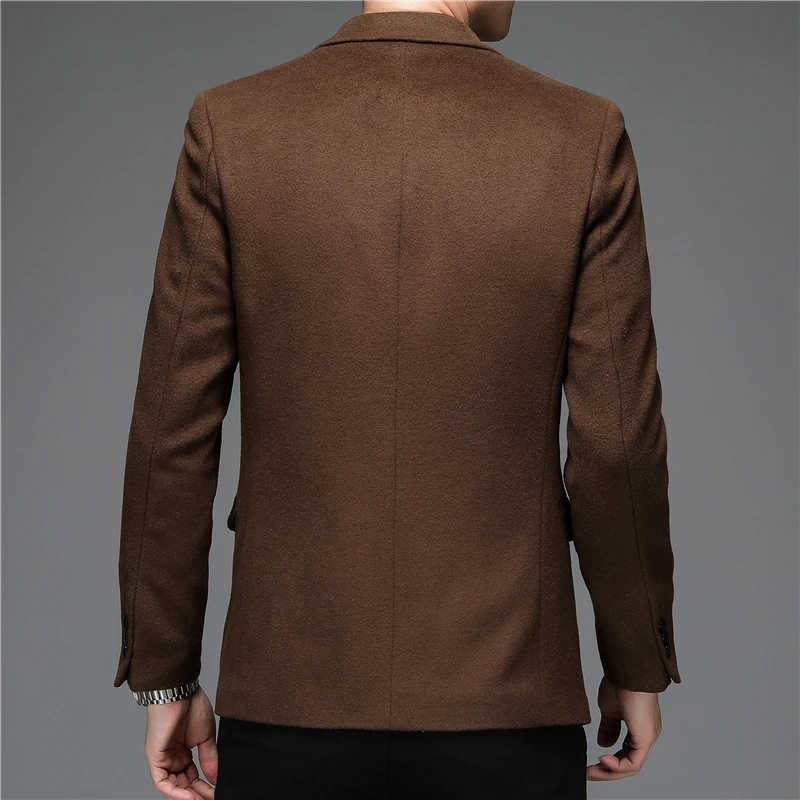 Mens Blazer Jacket 2022 New Arrivals Men\'s Smart Casual Classic Wool Camel Double Breasted Suits Coats Dress  Brand Clothing