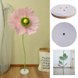 1.3M Long Simulated Flower Support Base Artificial Plastic Flower Rod Wooden Base Pvc Giant Artificial Flower Pole With Base