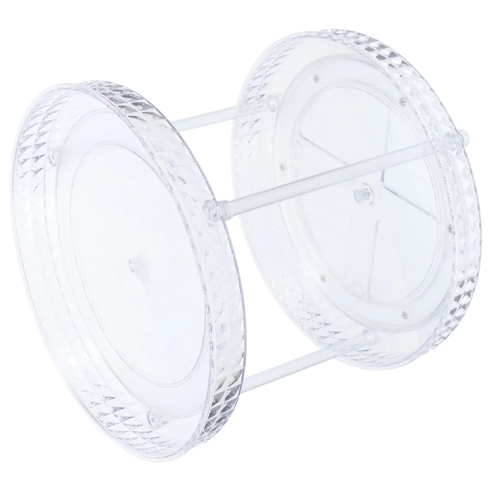 

Double Layer Turntable Organizer Rotating Spice Condiment Storage Tray Makeup Holder 360 Degree Rotatable Kitchen