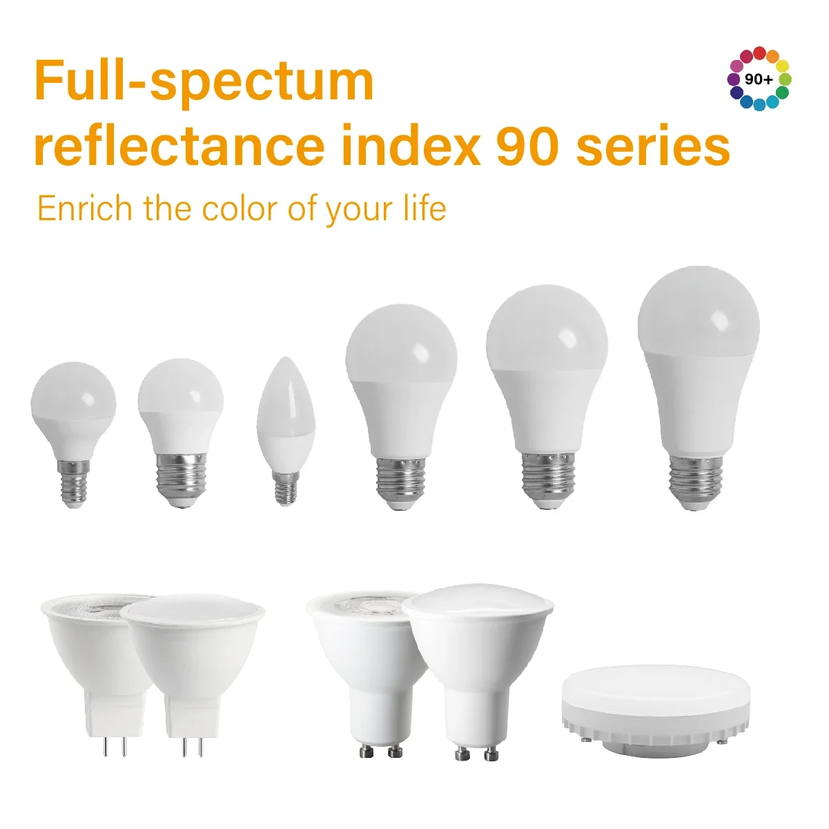 No Flicker CRI90+ LED Bulb 100-240V Universal Voltage E14 E27 MR16 GU10 Energy Saving Bright Light for Indoor Household Lighting