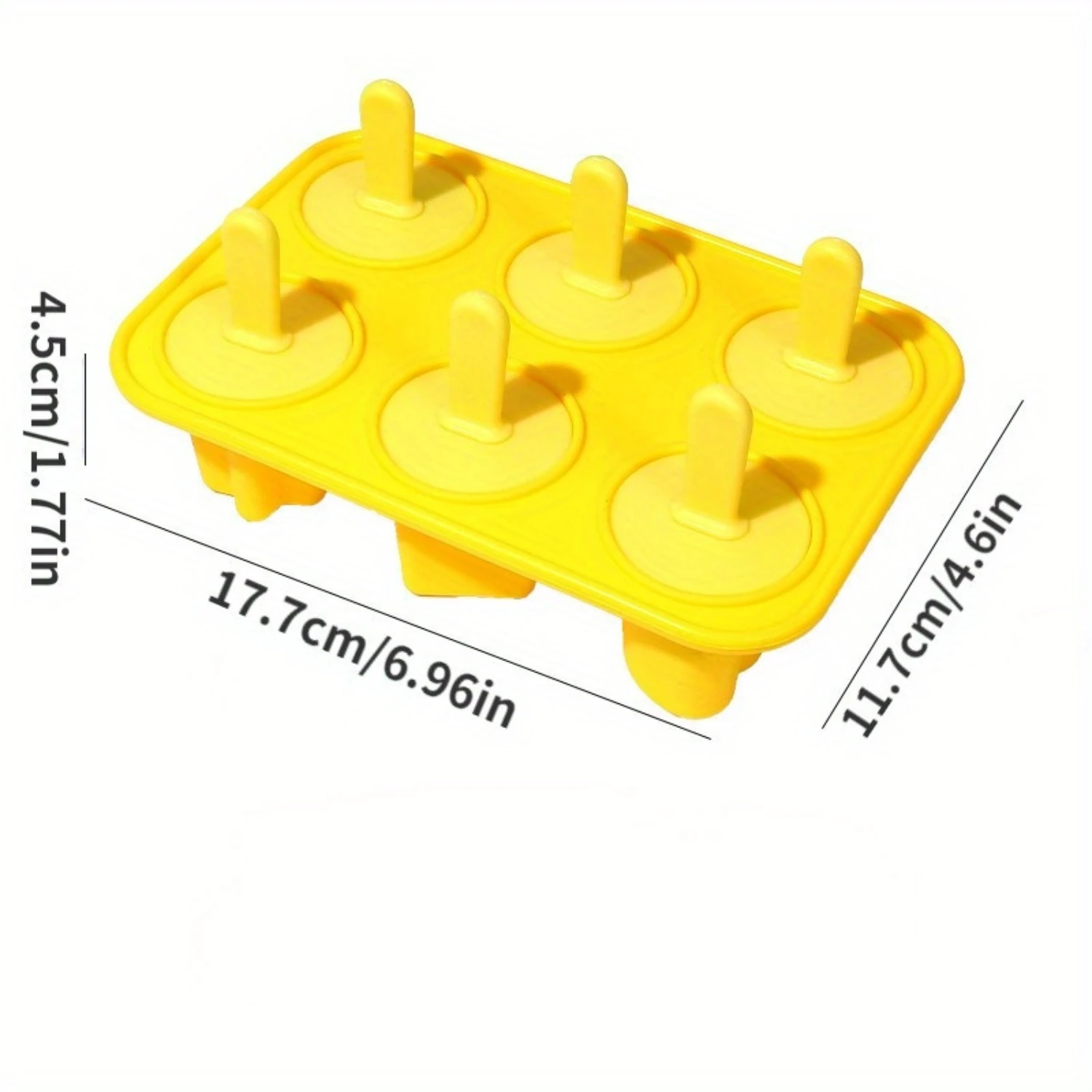 シリコンアイスキャンデー型 6個パック DIY自家製アイスクリームメーカー 簡単に取り出せるアイスキャンデー型 トレイ付き 電気不要 マル