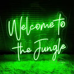 Custom Neon Sign Welcome To The Jungle Neon Led Sign Game Room Decor Bedroom Neon Light Wall Decor Party Neon Night Light Bar