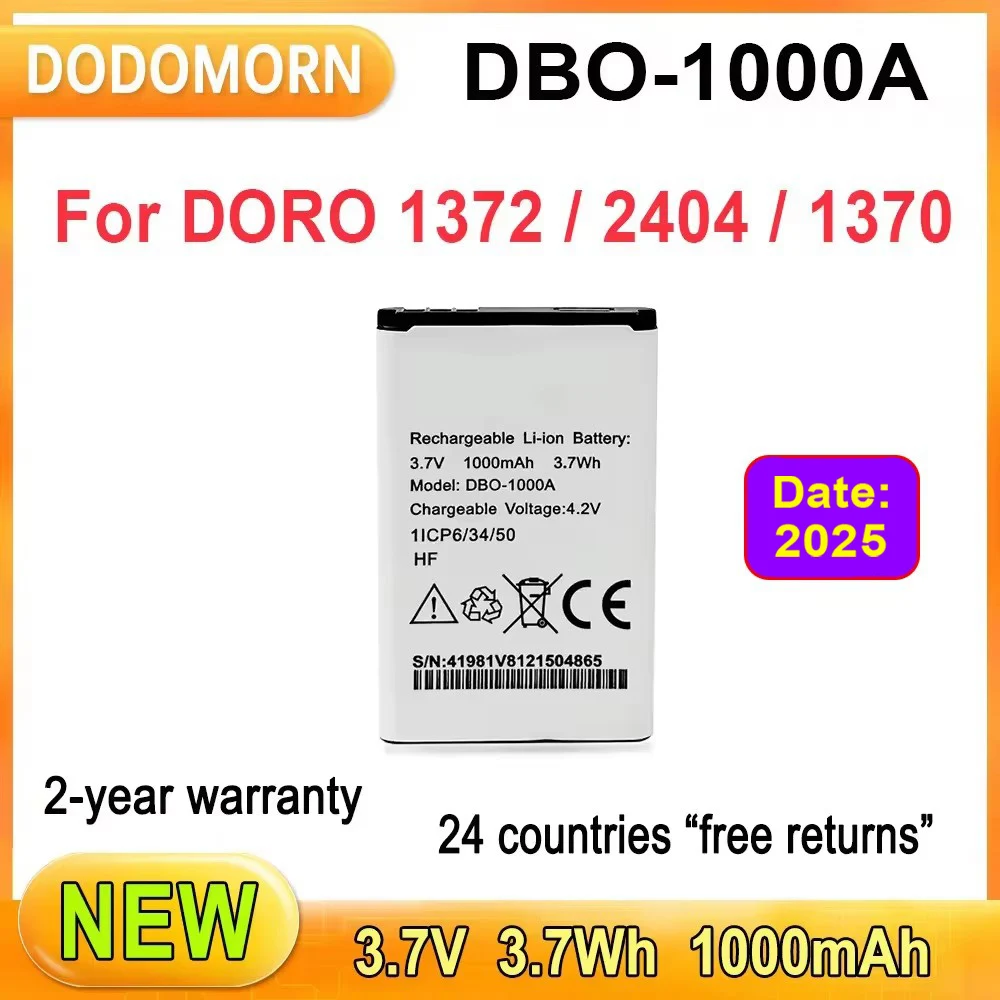 DBO-1000A 1ICP6/34/50 고품질 배터리 – DORO 1372, 2404, 1370 휴대폰용 최고의 대체 배터리