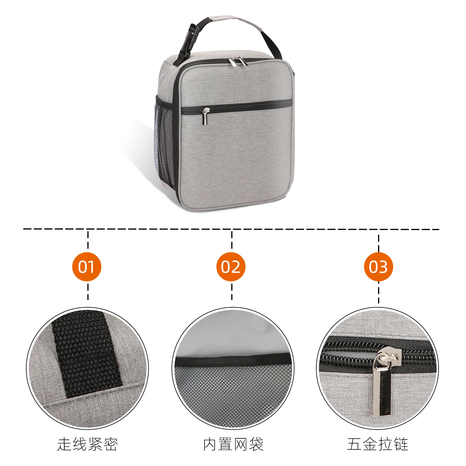 Mittagessen Tasche Wärmedämmung Lunch Box Lagerung Handtasche Einfarbig Multifunktionale Kind Schule Mittagessen Taschen Picknick Lebensmittel Beutel Neue – Detail 8