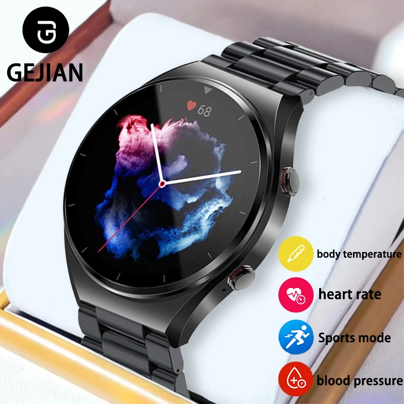 

GEJIAN новые электрокардиограммы, напоминание о сидячих условиях, несколько режимов упражнений, 5,1, Bluetooth-вызов, умные мужские часы