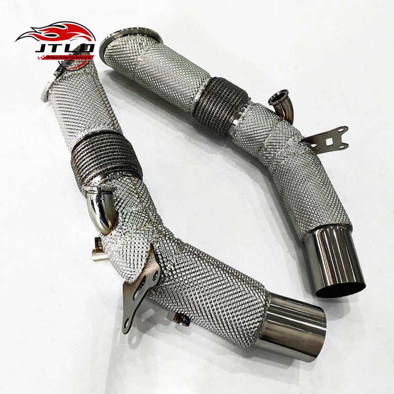 JTLD Stainless Steel Exhaust Downpipe For Ferrari SF90 Straight Pipe With Heat Shield 5