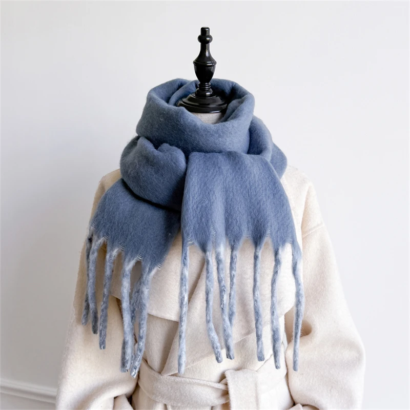 

New Winter Cashmere Scarf for Men Women Warm Solid Pashmina Blanket Wraps Female Thick Soft Bufanda Tassel Shawl Poncho Echarpe