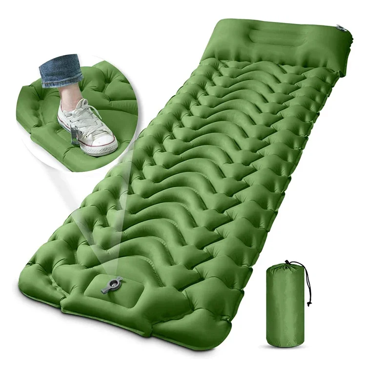 

Compact Ultralight Tpu Inflatable Camping Sleeping Pad With Built-in Foot Pump Air Mattress Camping Sleeping Mat