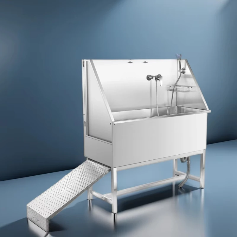 

Pet Protection Multifunctional Stainless Steel Bathtub Bathtub with Ladder Wash
