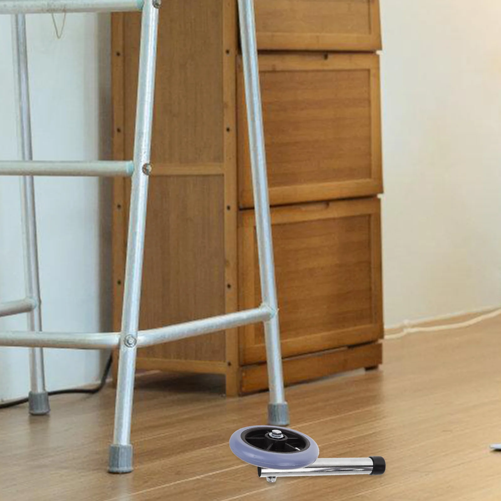 

1Pair Durable Stainless Steel Walker Wheels Replacement Front Wheels for Walking Aid Wear Resistant Smooth Rolling Heavy Duty