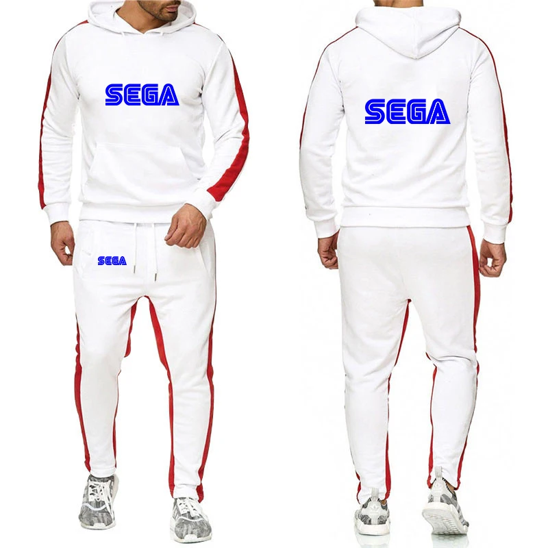 Sega Logo Men's Soft Hooded Sweatshirt and Sweatpants Set Comfortable Athletic Wear tracksuit clothes Hoodies Jacket view 3