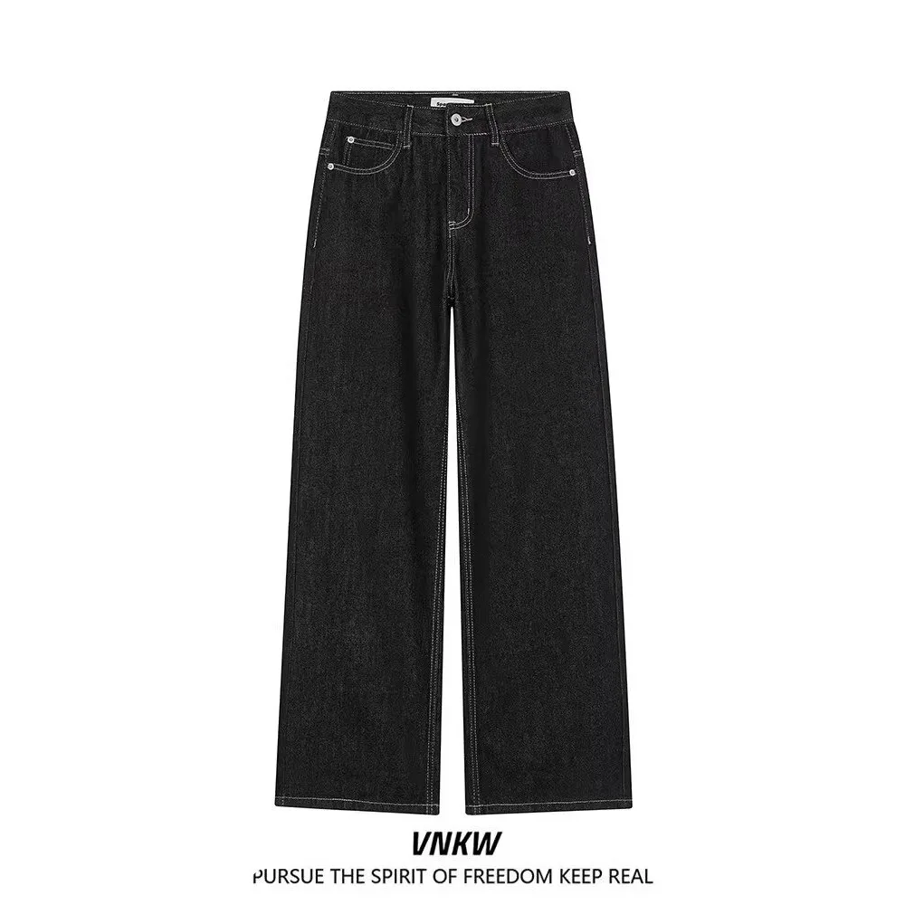 Jean avec trou pour homme, pantalon Vintage décontracté, jambe droite, mode coréenne, Streetwear, pantalon Harajuku
