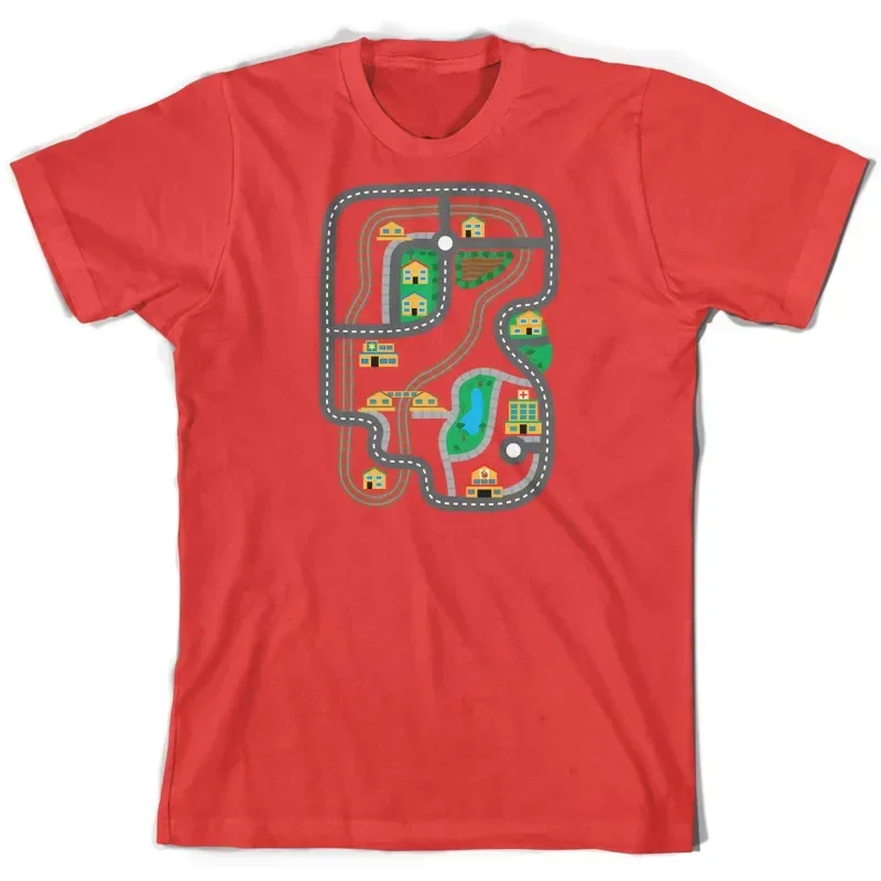 Novelty Interesting Car Play Mat Graphic T-Shirt 100% Cotton O-Neck Summer Short Sleeve Casual Mens T-shirt Size S-3XL