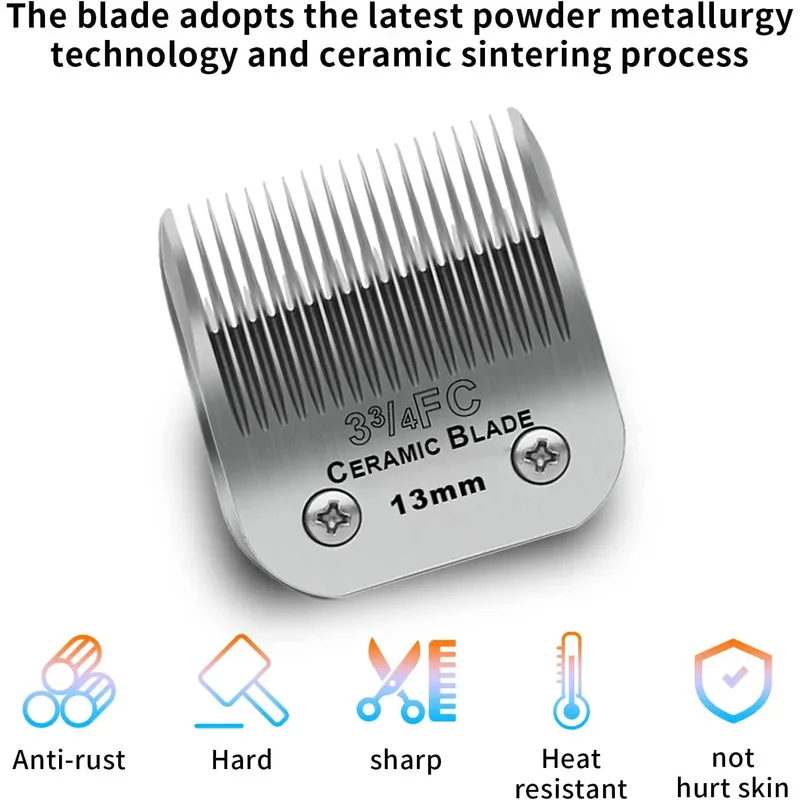 Pet Dog Cat Trimmers Grooming Detachable Blade Compatible With Most Andis, Oster A5, Wahl KM Series Professional Animal Clippers