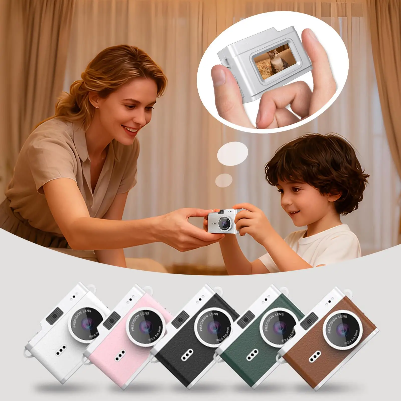كاميرا رقمية للأطفال 1080P مسجل فيديو كاميرا صغيرة محمولة مع 3 مرشحات هدية عيد الميلاد للأطفال المبتدئين #3