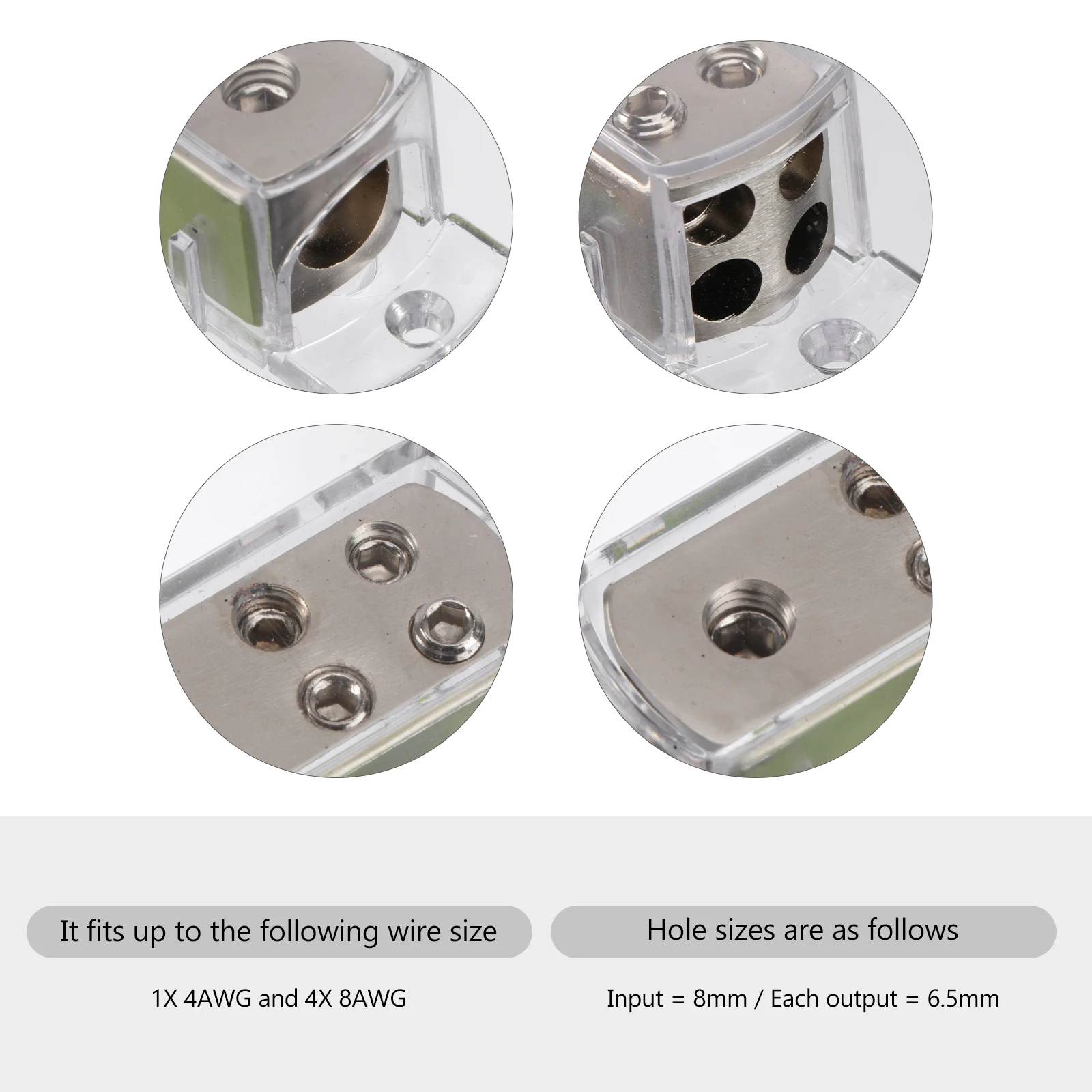 

Car Splitter 7.5X2.6X2.6Cm Power Distribution Block 4Awg 8Awg For Boats Rvs Power Distribution Block Trucks Car Accessories