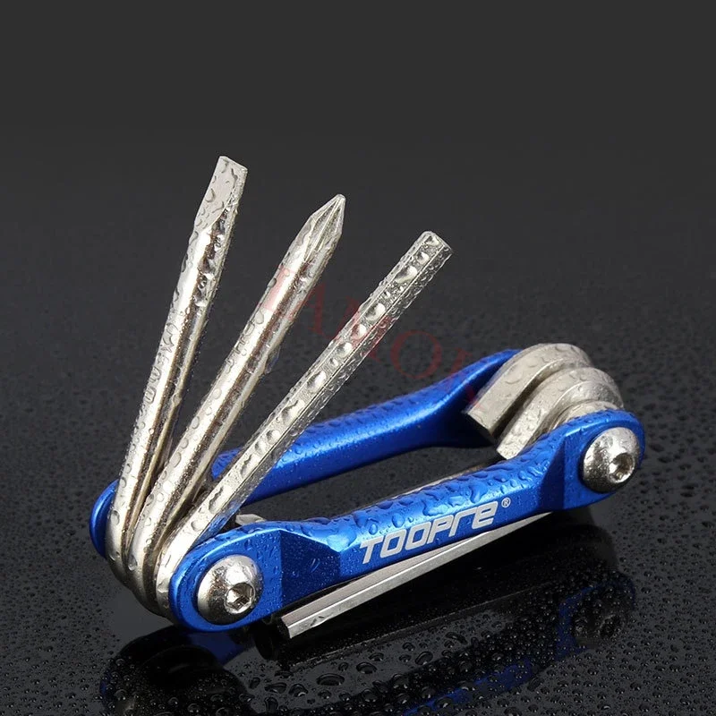 TOOPRE Bicycle Chromium Vanadium Steel Allen Wrench Iamok Mountain Bike Blue TL-833 6 In 1 Multifunction Tool 92g