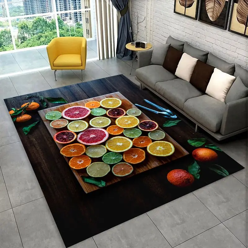 Knolling Kitchen Fruit Vegetable Seasonings Area Rug Non-slip Carpet for Bedroom Living Room Sofa Doormat Home Decor Floor Mat