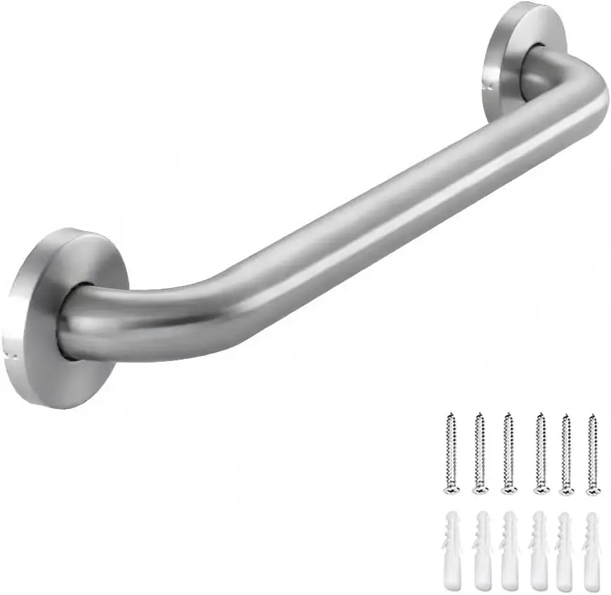 

12" Stainless Steel Bathroom Grab Bar, 500lbs Capacity, ADA Compliant Safety Handrail for Elderly & Disabled, Brushed Finish