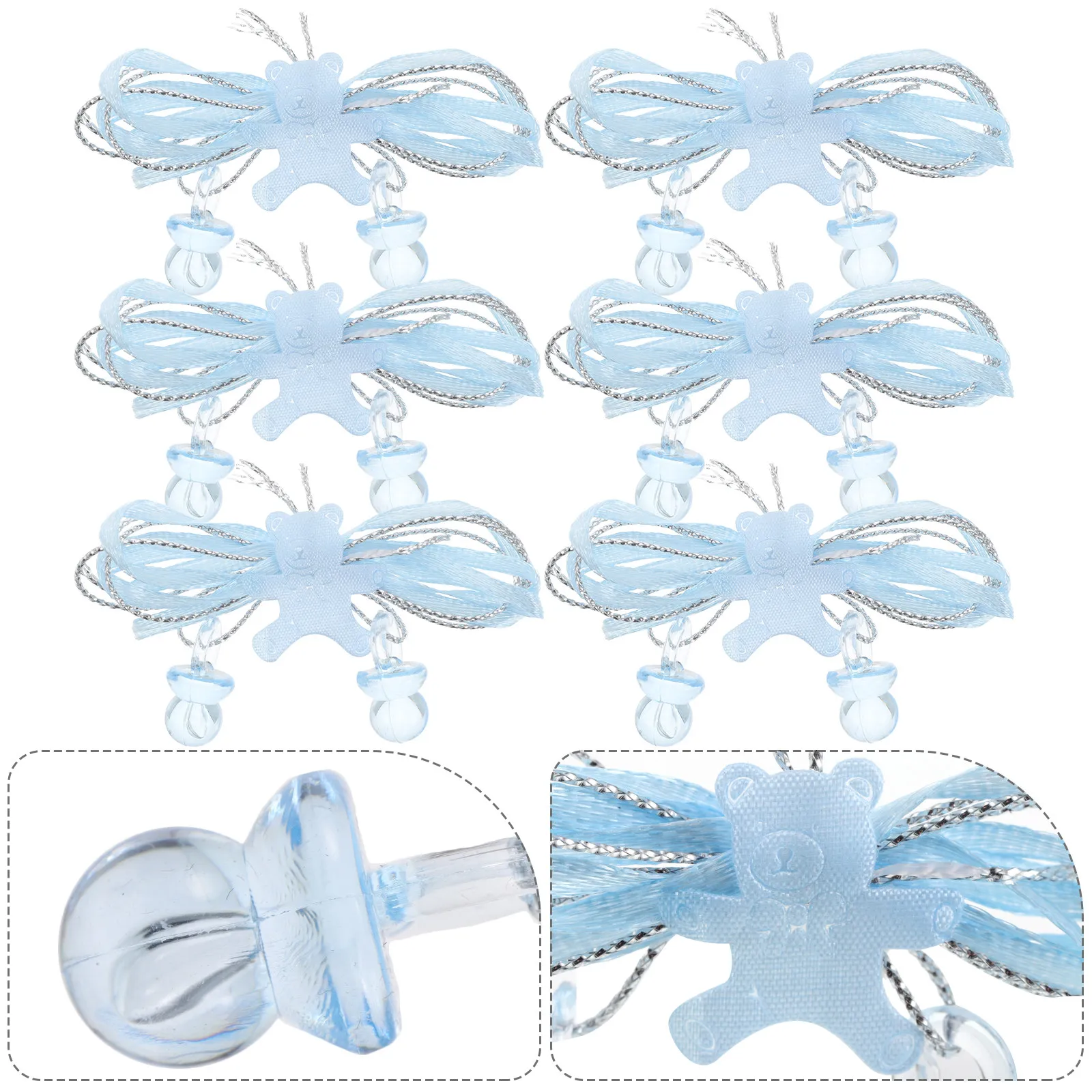 Cintas de tela para ducha, cintas artesanales, decoración de fiestas, lazos de oso para envolver, bolsas de regalo de cumpleaños, color celeste