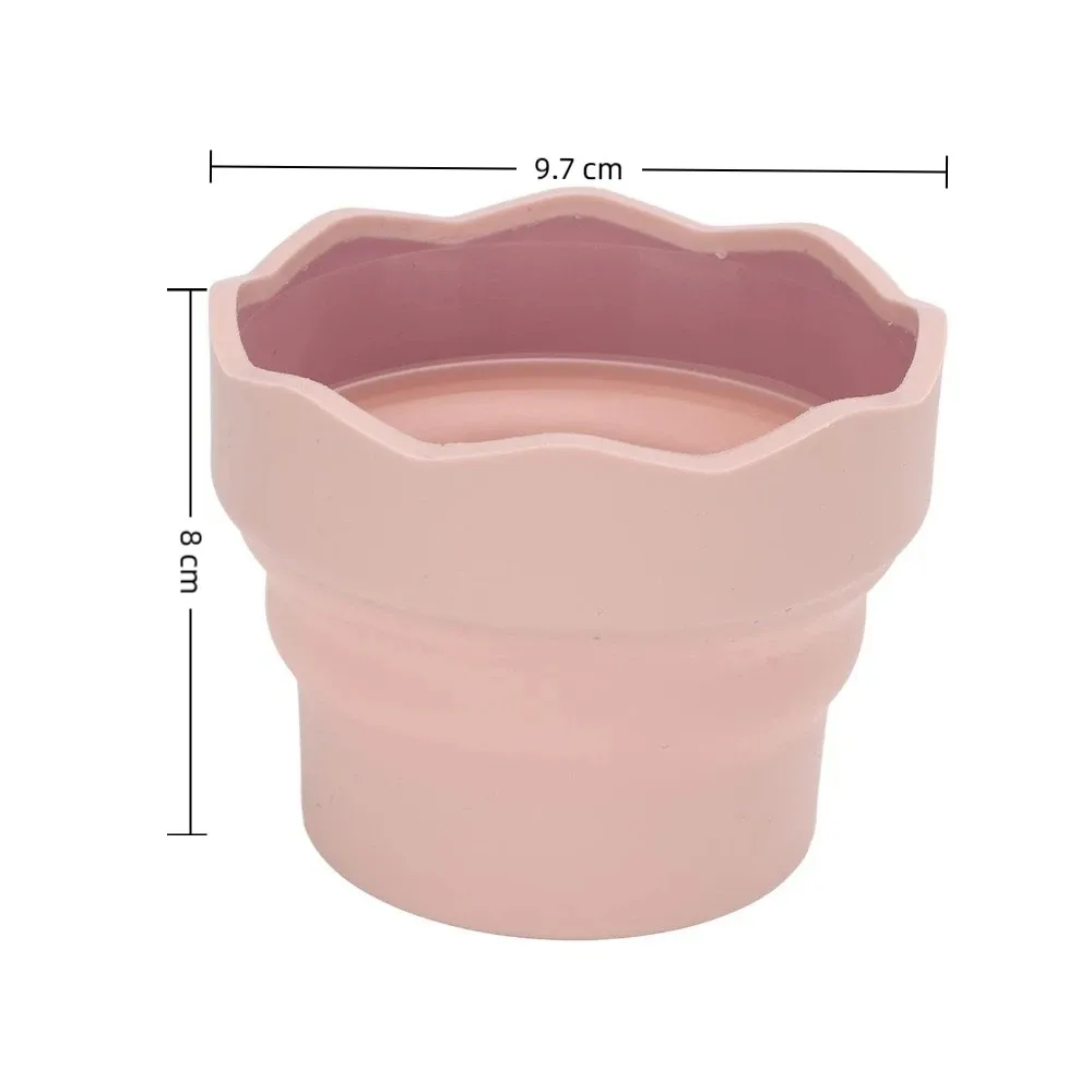 Silicone Material Brush Washing Bucket Folding Design Collapsible Painting Clean Container Multicolor Option 3.82 × 3.15in view 6