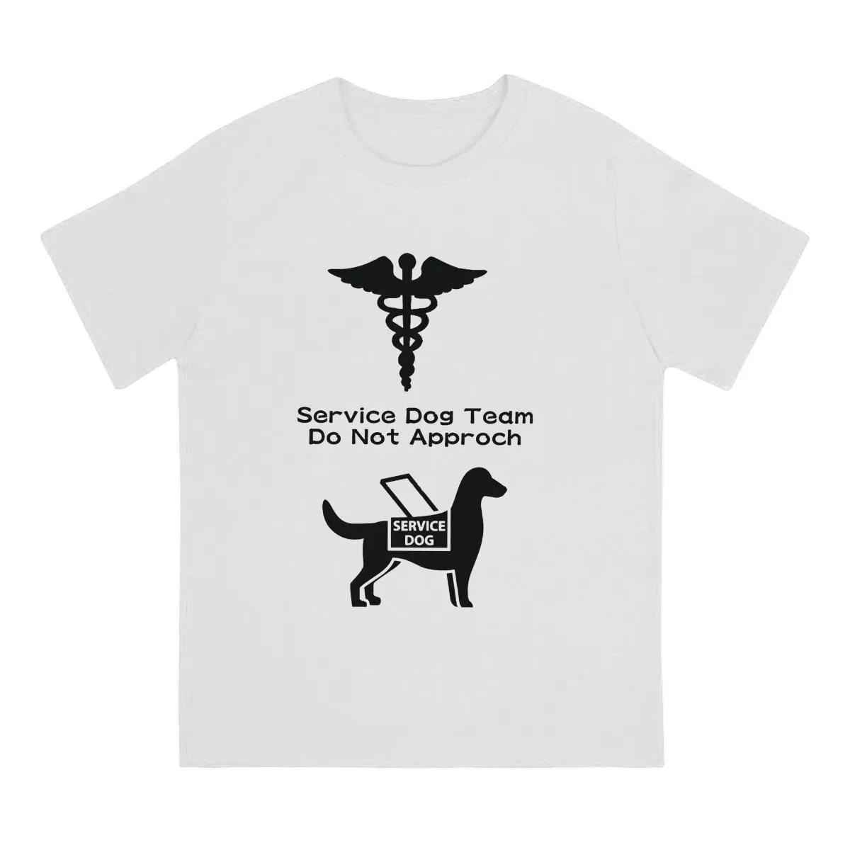 Service Dog Team T-Shirt for Men Divine And Brave Police Dog Awesome Cotton Tees Round Neck Short Sleeve T Shirt Graphic Tops