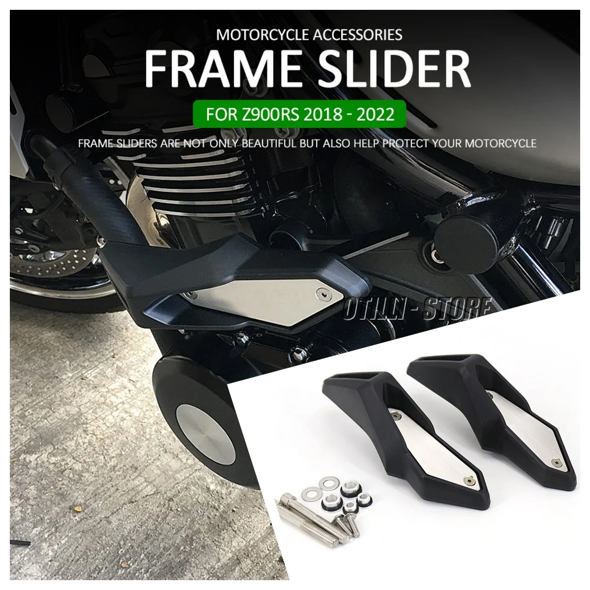 

For Kawasaki Z900RS Z900 RS Z 900RS 2018-2022 Motorcycle Frame Slider Crash Pad Protector Falling Protection Moto Accessories