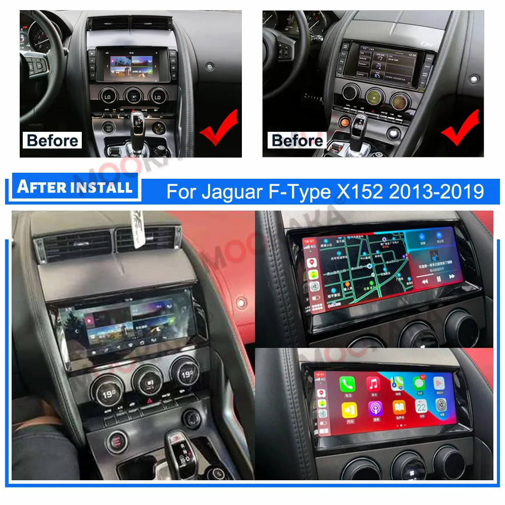 Android 12.0 8G+128GB For Jaguar F-TYPE 2013-2019 Car Multimedia Player Recoder GPS Navi Auto Radio Stereo Head Unit DSP Carplay