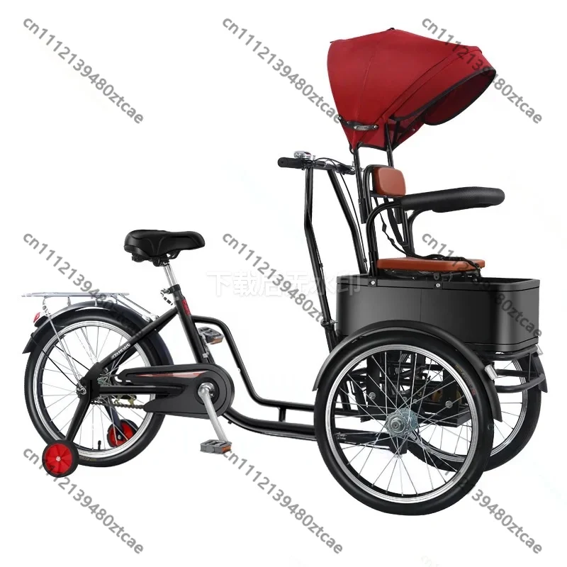 Reverse Riding Bicycle, New Tandem Tricycle, Elderly Pedal Scooter, Human Powered Shopping Cart
