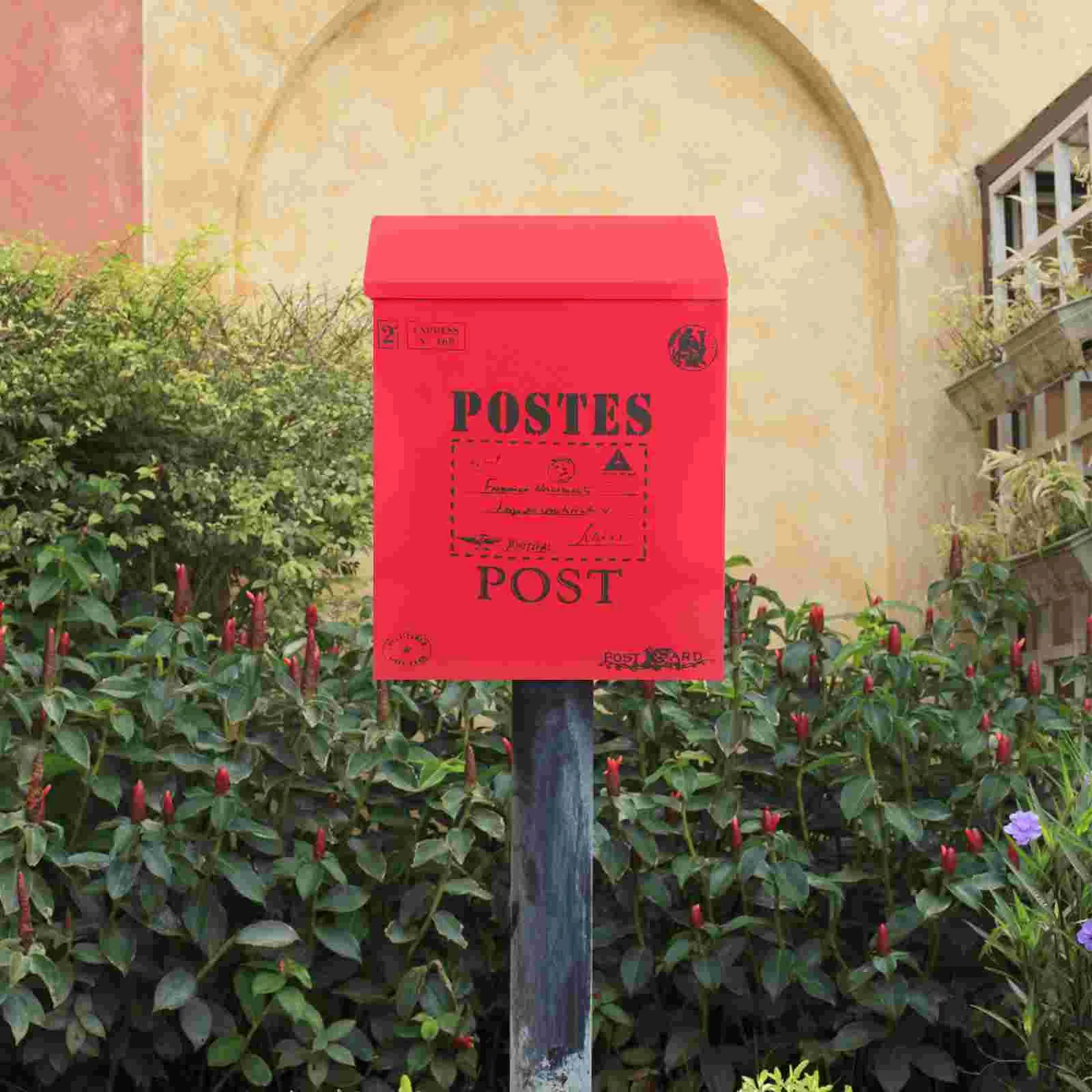 

1PC Vintage Style Iron Mailbox With Lock Outdoor Wall Mountable Retro Metal Post Box For Garden Letter Storage Iron Suggestion