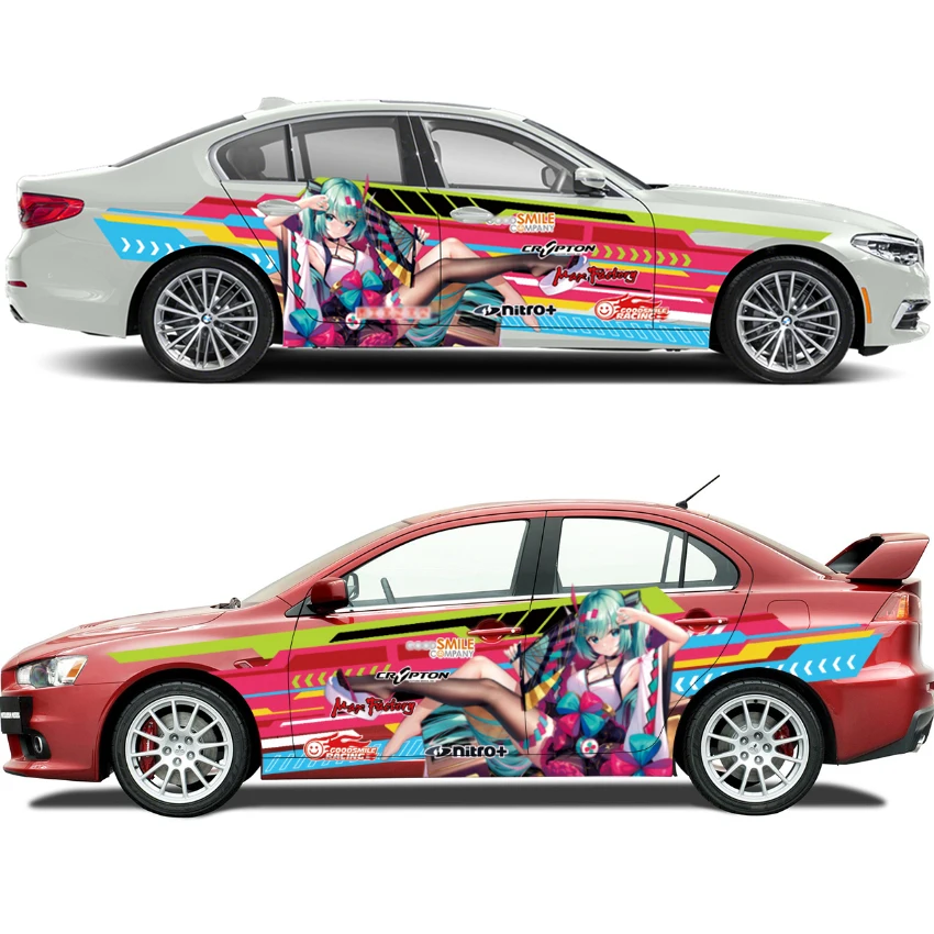

Car Itasha Vinyl Wrap Body Sticker Vinyl Film Anime Game Cartoon Graffiti Color Change Film Door Side Decals Stickers On Car