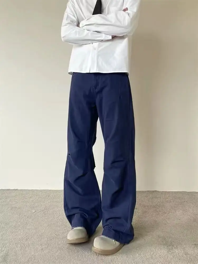 

Американские плиссированные повседневные брюки прямого кроя в винтажном стиле, простые, но с ощущением высокого качества, для поездок на работу, свободного кроя, летние