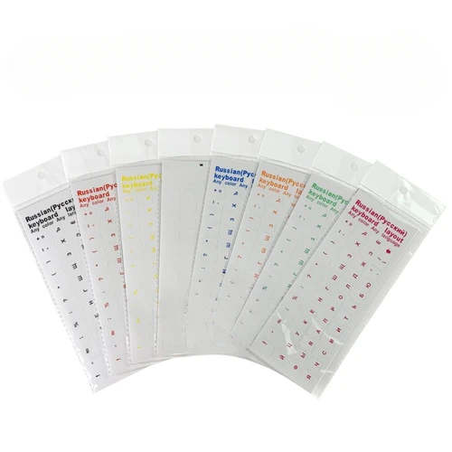 Pegatinas transparentes rusas para teclado, alfabeto de idioma, etiqueta blanca y negra para ordenador, PC, protección contra el polvo, accesorios para ordenador portátil, 1 ud.