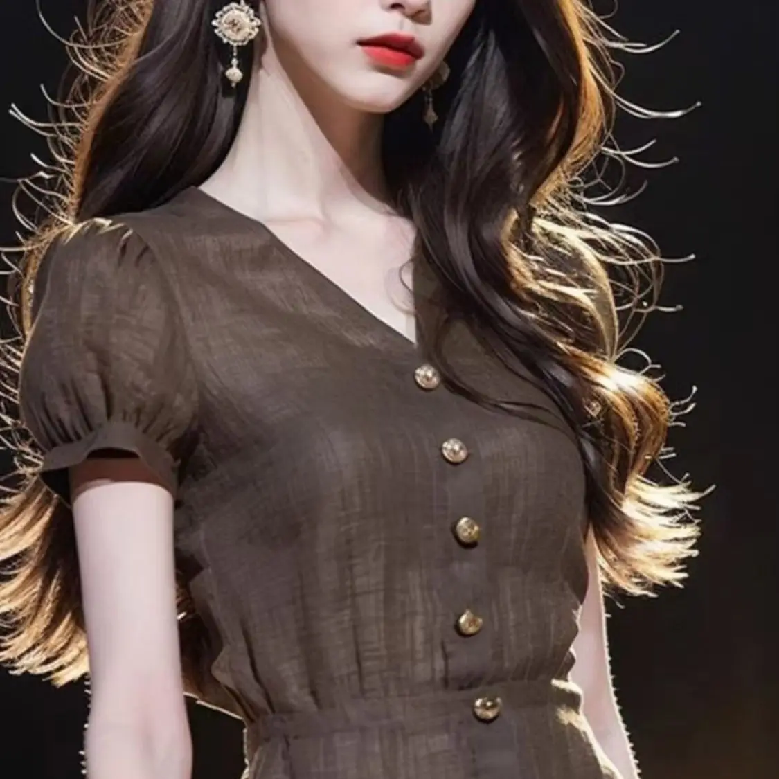 

High End Bubble Sleeve Thin Shirt for Women Summer New Casual Commuting Short Sleeves Sweet Chic Tops Fashion Women Clothing