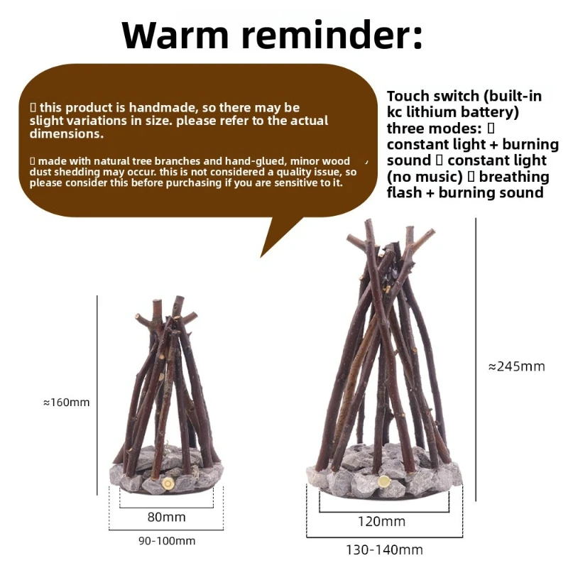 ضوء ليلي إبداعي عتيق أصلي من الحجر البيئي مصنوع يدويًا على شكل فرع شجرة LED ضوء LED لتزيين سطح المكتب