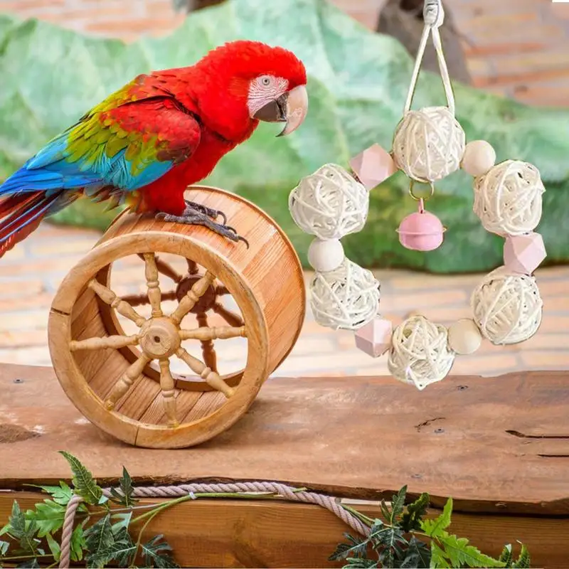 Parakeet Toys Parrot Cage Bite Toys For Cockatoos African Grey Macaws Love Birds Fun And Durable Bird Puzzle Toys For Bird