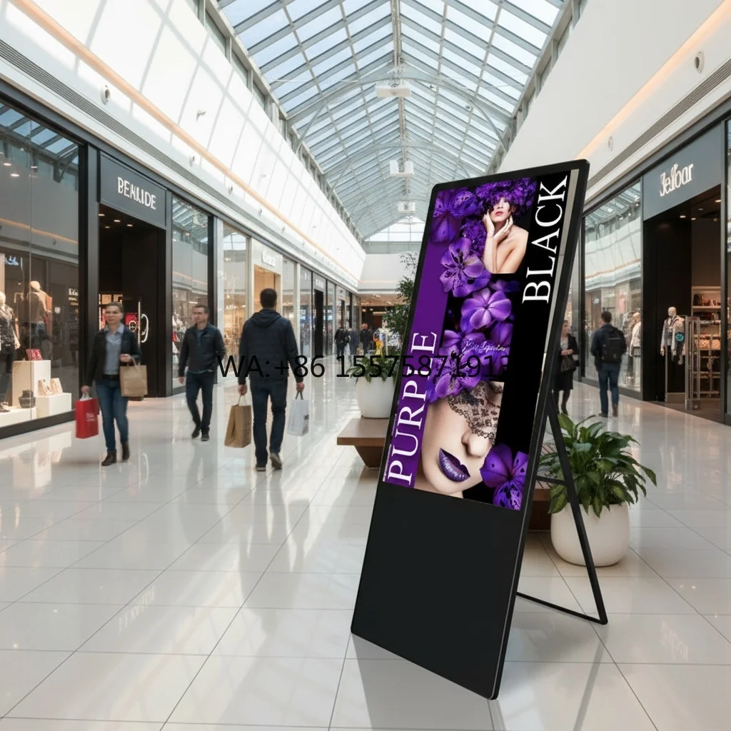 

49-дюймовая напольная подставка, портативный цифровой плакат, ЖК-интерактивный киоск, Android-цифровой экран для рекламы